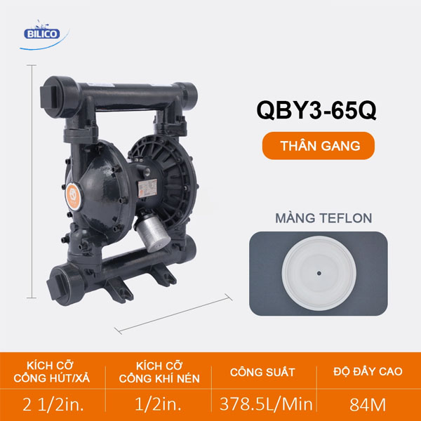 Máy Bơm Màng Khí Nén QBY3-65 GANG