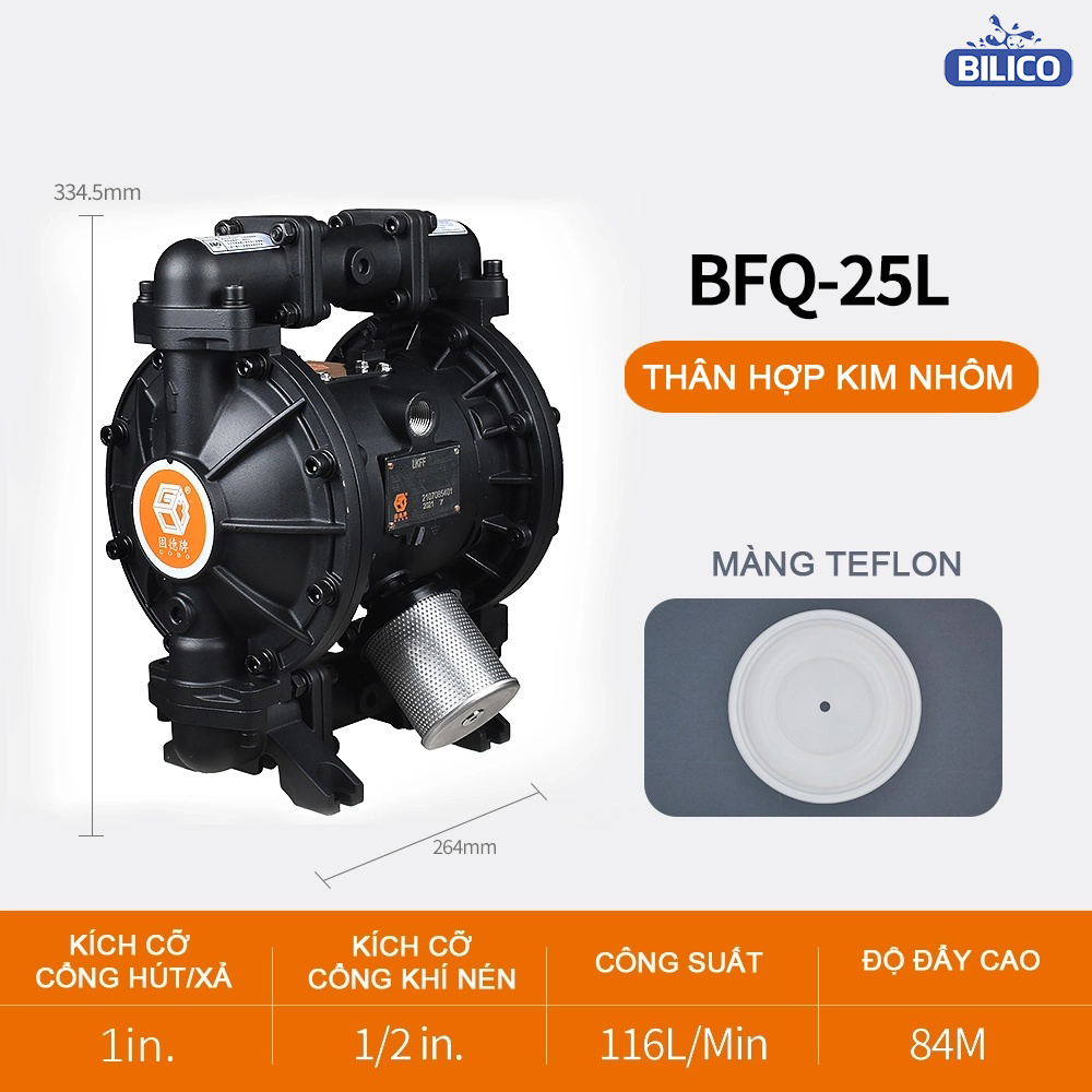Bơm Màng Khí Nén BFQ-25 Nhôm