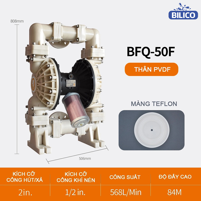 Bơm Màng Khí Nén BFQ-50 Teflon