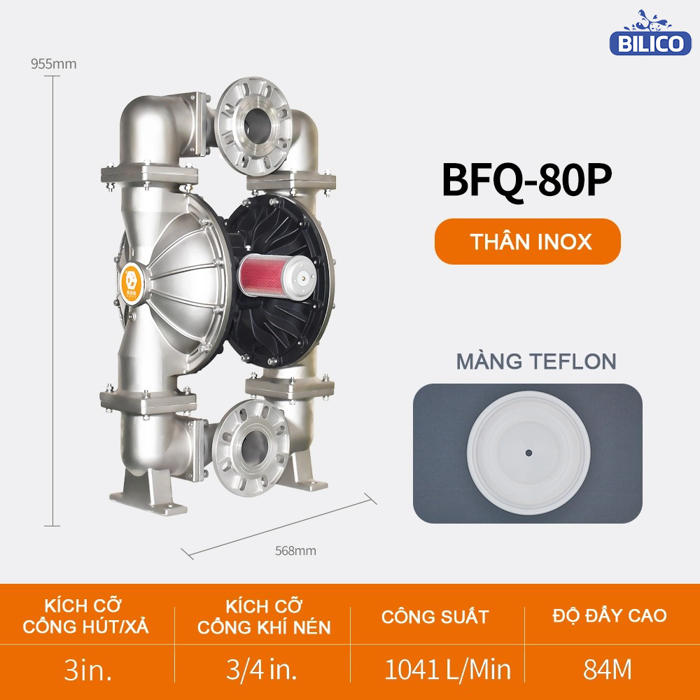 Bơm Màng Khí Nén BFQ-80 INOX