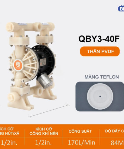Bơm Màng Khí Nén QBY3-40 Teflon