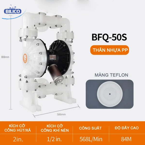 Bơm màng khí nén BFQ-50 Nhựa PP