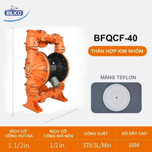 Máy bơm màng khí nén lót Flo BFQCF-40