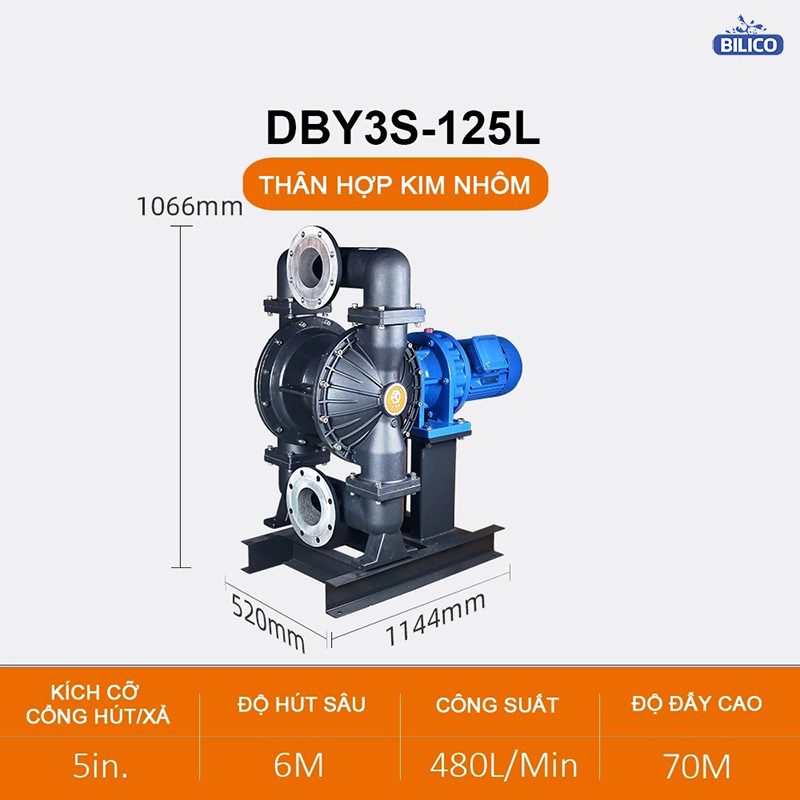 Bơm Màng Điện DBY3S-125 Hợp Kim Nhôm 