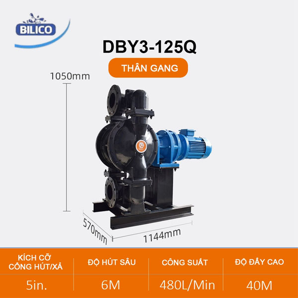 Máy Bơm Màng Điện DBY3-125 Gang