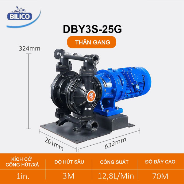 Máy bơm màng điện DBY3S-25 Gang