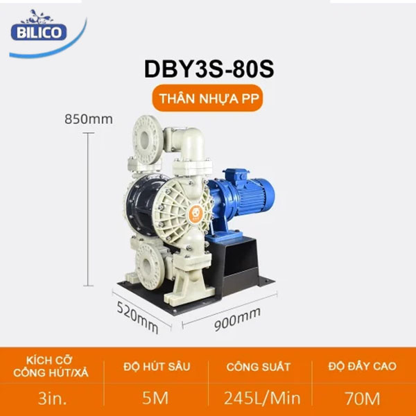 Máy bơm Màng Điện DBY3S-80 NHỰA PP