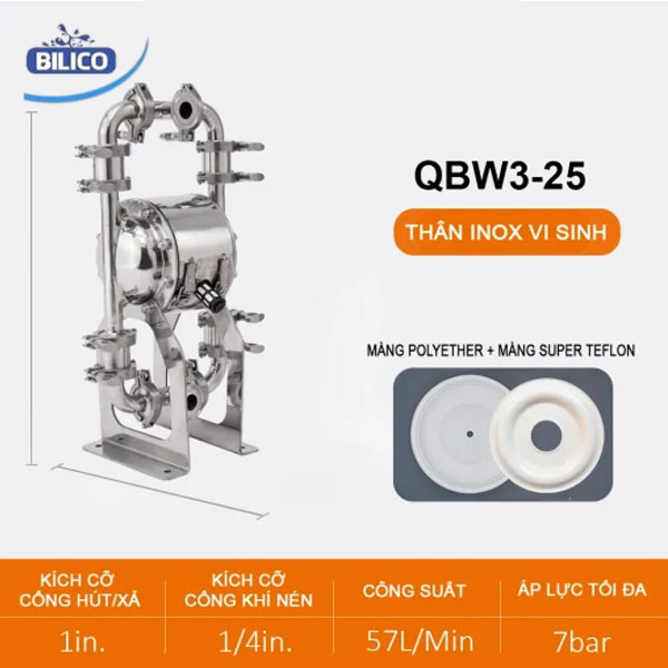 Bơm màng thực phẩm khí nén QBW3-25