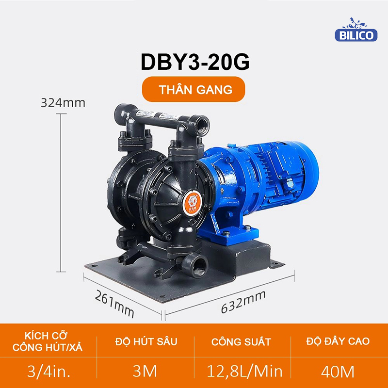 Bơm màng điện DBY3-20 Gang 