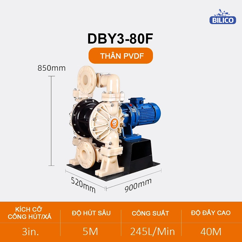 Bơm Màng Điện DBY3-80 Teflon 