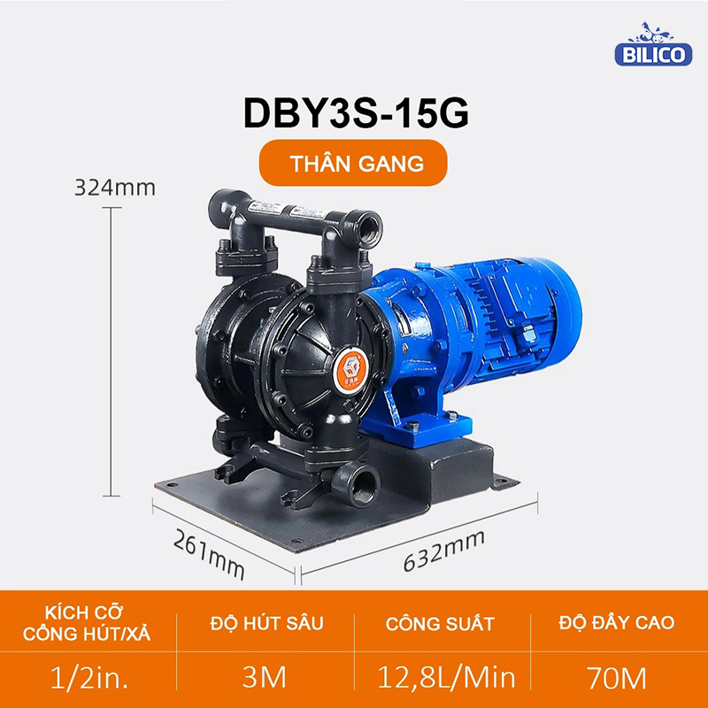 Bơm Màng Điện DBY3S-15 GANG 